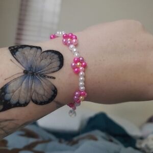 Homemade Beaded flower Bracelet